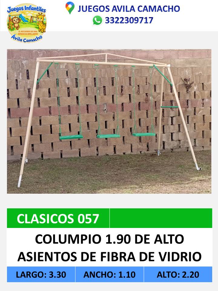 columpio 3 asientos 1.90 gelcoat